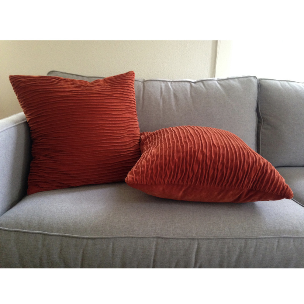 Pair Crate&Barrel Velvet Pillows, 20"x20"